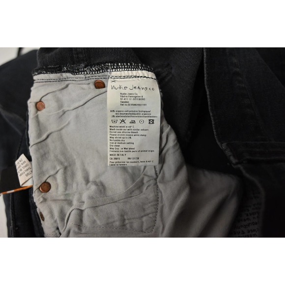 Nudie Thin Finn Jeans in Black Gray Denim Size 32 x 31 - Picture 7 of 8